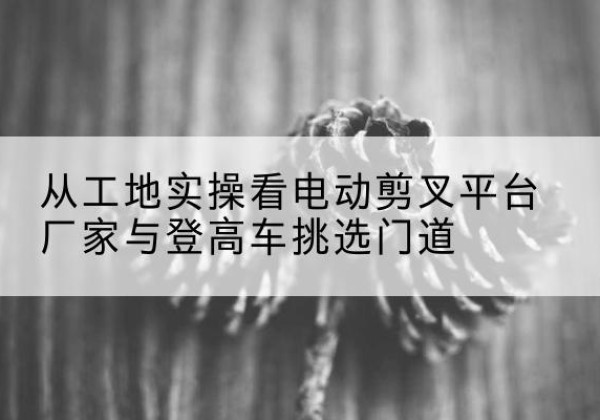 绥棱电动剪叉升降平台厂家-从工地实操看电动剪叉平台厂家与登高车挑选门道